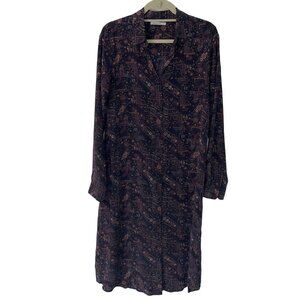 Mes Demoiselles Womens Donovan Shirt Dress Size 8 Black Multicolor Pure Silk